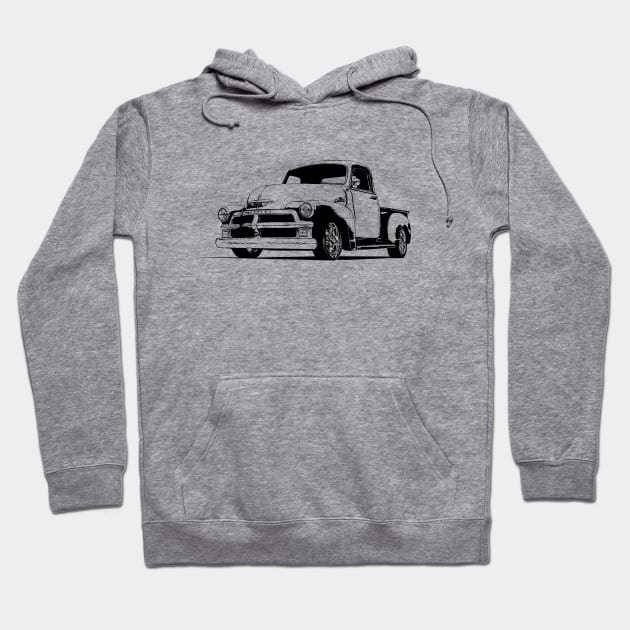 1954 Chevy 3100 - stylized Hoodie by mal_photography